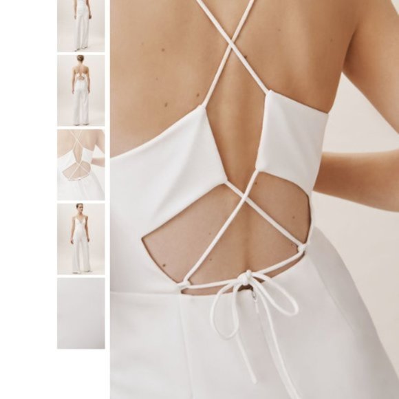 BHLDN Jay Godfrey Auden white jumpsuit strappy NWT - Picture 3 of 12